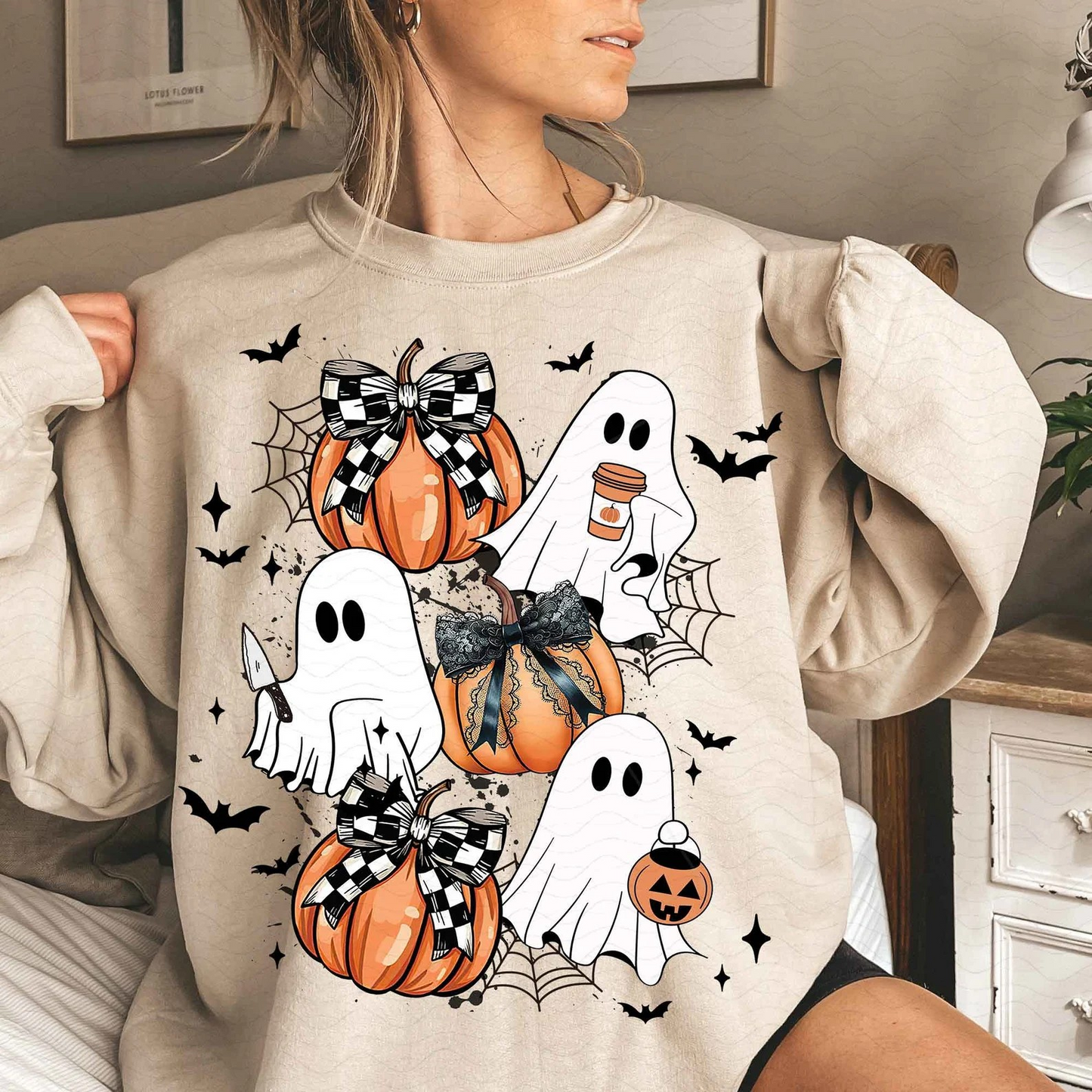 Halloween Coquette Bow Sweatshirt