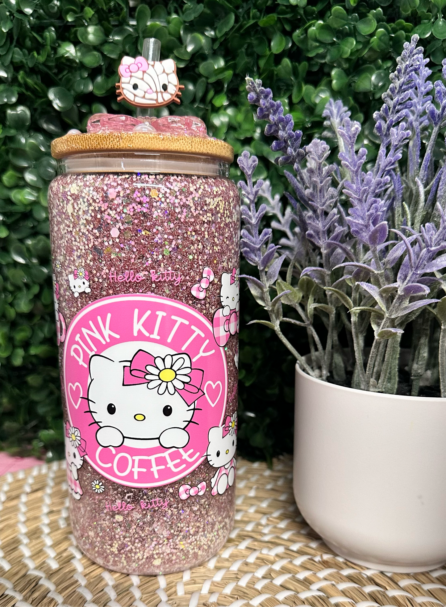 Hk Pink Kitty Snowglobe