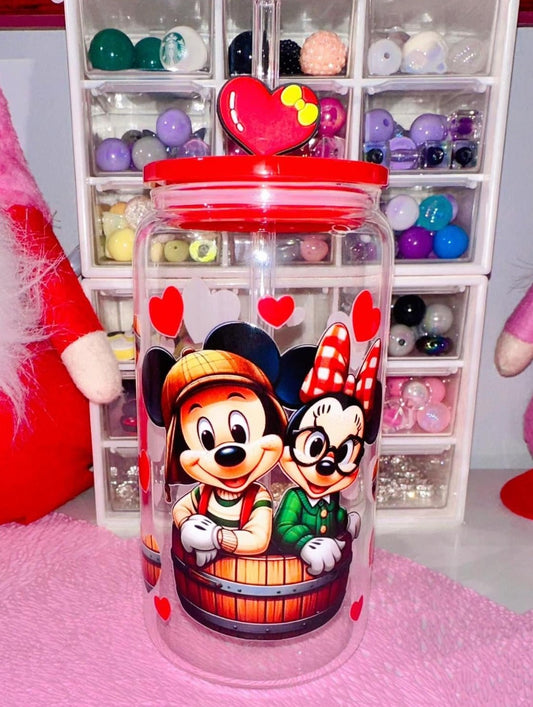 Chavo y Chilindrina Mouse Glass Cup